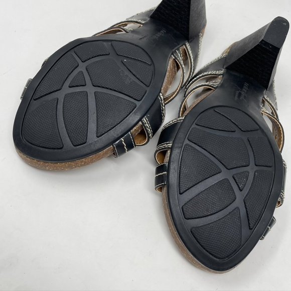 Naturalizer Womens Black Vegan Leather Heel Slip on Sandal Size 8 - Picture 11 of 11